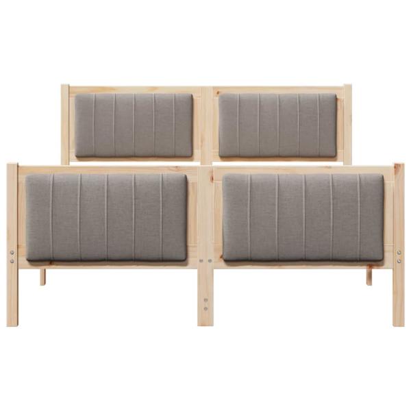 Bettgestell Braun und Taupe 140 x 190 cm Massivholz Kiefer