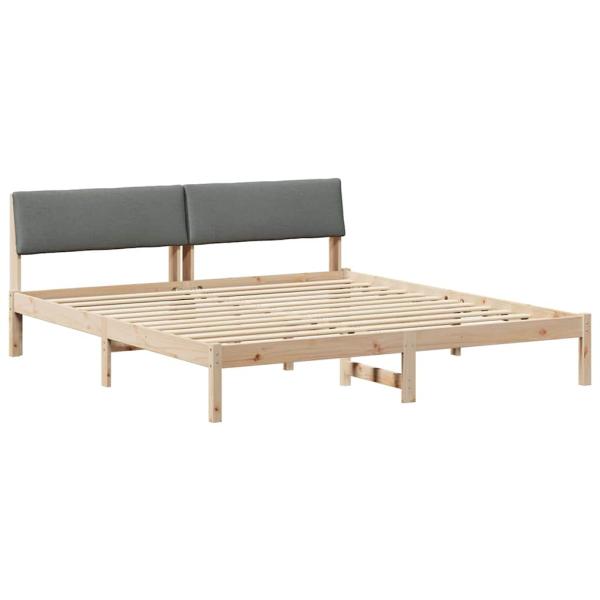 Bettgestell Braun und Dunkelgrau 200 x 200 cm Massivholz Kiefer