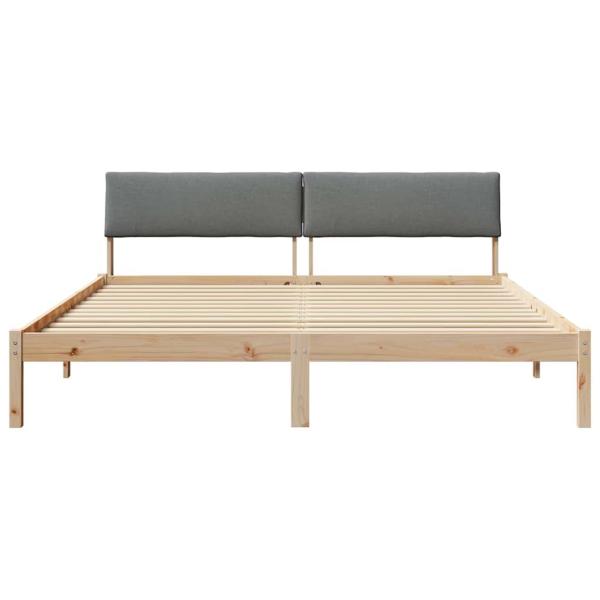 Bettgestell Braun und Dunkelgrau 200 x 200 cm Massivholz Kiefer