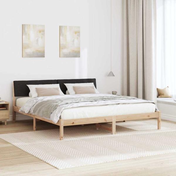 Bettgestell Braun und Schwarz 200 x 200 cm Massivholz Kiefer