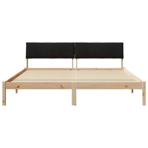 Bettgestell Braun und Schwarz 200 x 200 cm Massivholz Kiefer