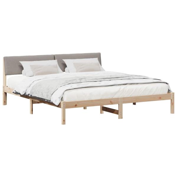 Bettgestell Braun und Taupe 200 x 200 cm Massivholz Kiefer