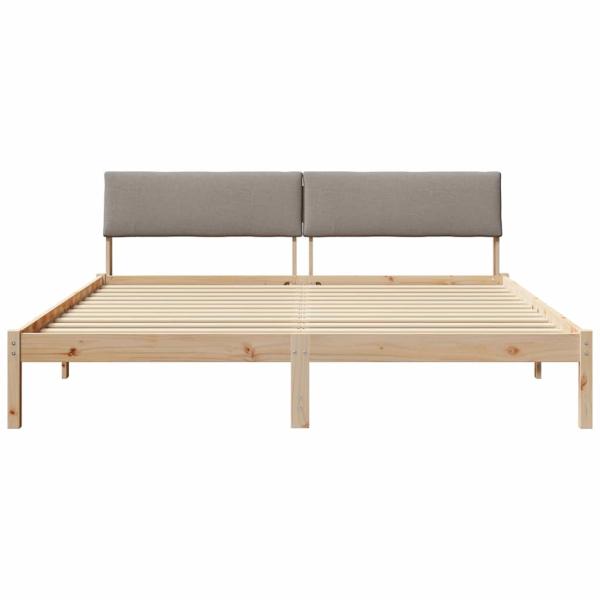 Bettgestell Braun und Taupe 200 x 200 cm Massivholz Kiefer