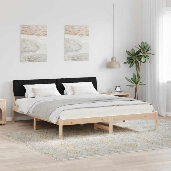 ARDEBO.de - Bettgestell Braun und Schwarz 180 x 200 cm Massivholz Kiefer