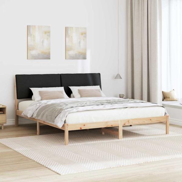 Bettgestell Braun und Schwarz 200 x 200 cm Massivholz Kiefer