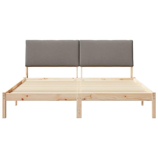 Bettgestell Braun und Taupe 200 x 200 cm Massivholz Kiefer