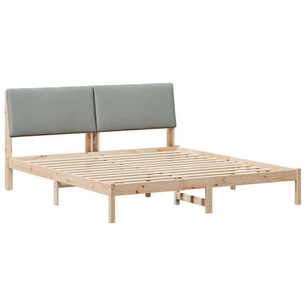 Bettgestell Braun und Hellgrau 180 x 200 cm Massivholz Kiefer