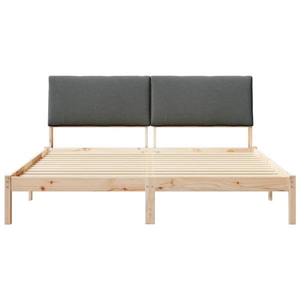 Bettgestell Braun und Dunkelgrau 180 x 200 cm Massivholz Kiefer