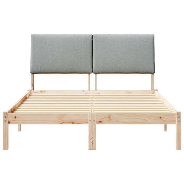 Bettgestell Braun und Hellgrau 160 x 200 cm Massivholz Kiefer