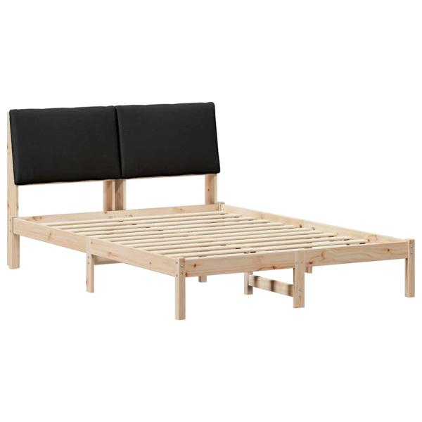 Bettgestell Braun und Schwarz 150 x 200 cm Massivholz Kiefer