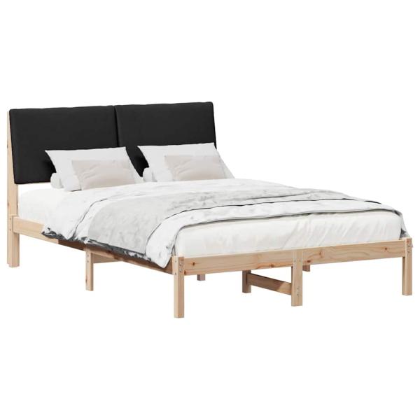Bettgestell Braun und Schwarz 150 x 200 cm Massivholz Kiefer