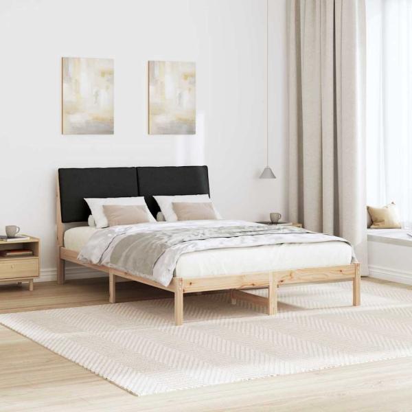 Bettgestell Braun und Schwarz 150 x 200 cm Massivholz Kiefer