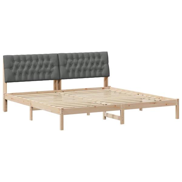 Bettgestell mit gepolstertem Kopfteil Braun 200 x 200 cm
