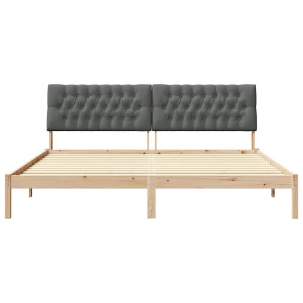 Bettgestell mit gepolstertem Kopfteil Braun 200 x 200 cm