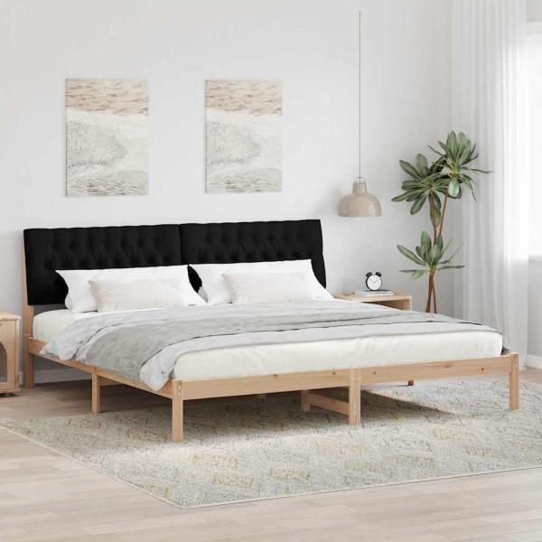 ARDEBO.de - Bettgestell mit gepolstertem Kopfteil Braun 200 x 200 cm