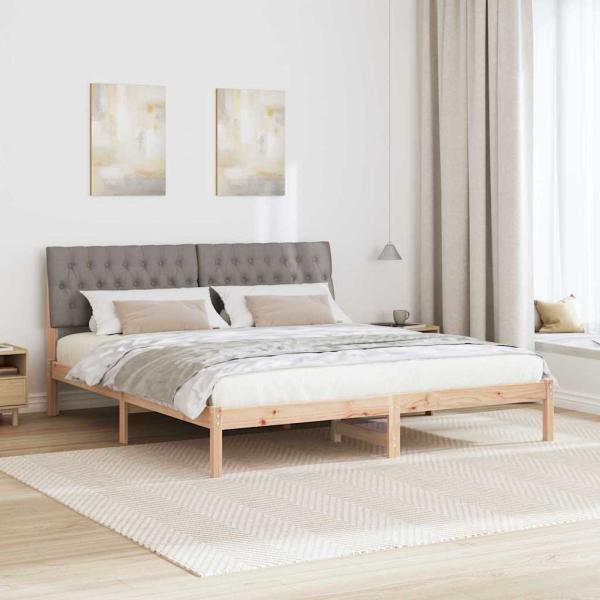 Bettgestell mit gepolstertem Kopfteil Braun 200 x 200 cm