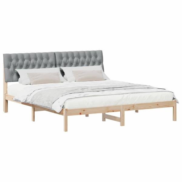 Bettgestell mit gepolstertem Kopfteil Braun 180 x 200 cm