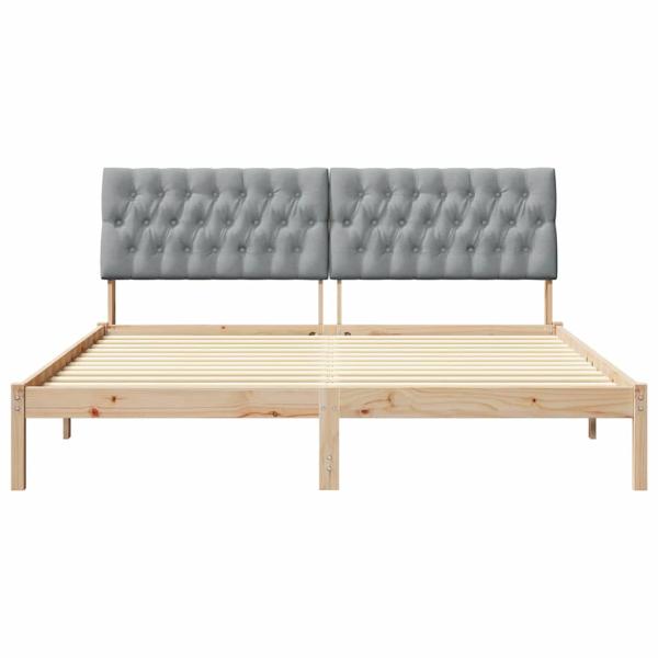 Bettgestell mit gepolstertem Kopfteil Braun 180 x 200 cm