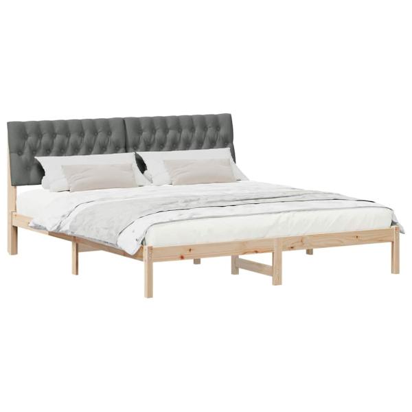 Bettgestell mit gepolstertem Kopfteil Braun 180 x 200 cm