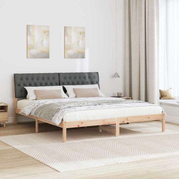 Bettgestell mit gepolstertem Kopfteil Braun 180 x 200 cm