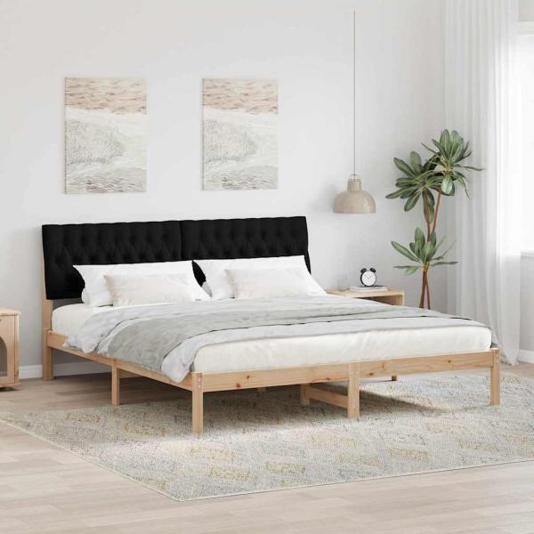 ARDEBO.de - Bettgestell mit gepolstertem Kopfteil Braun 180 x 200 cm
