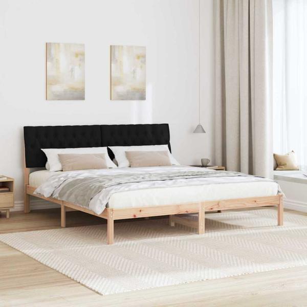 Bettgestell mit gepolstertem Kopfteil Braun 180 x 200 cm