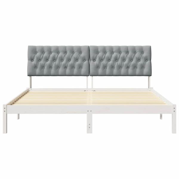 Bettgestell mit gepolstertem Kopfteil Weiß 180 x 200 cm