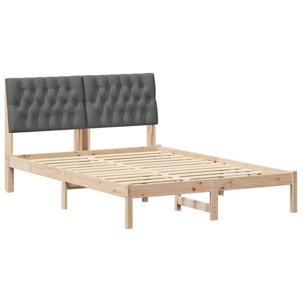Bettgestell mit gepolstertem Kopfteil Braun 160 x 200 cm