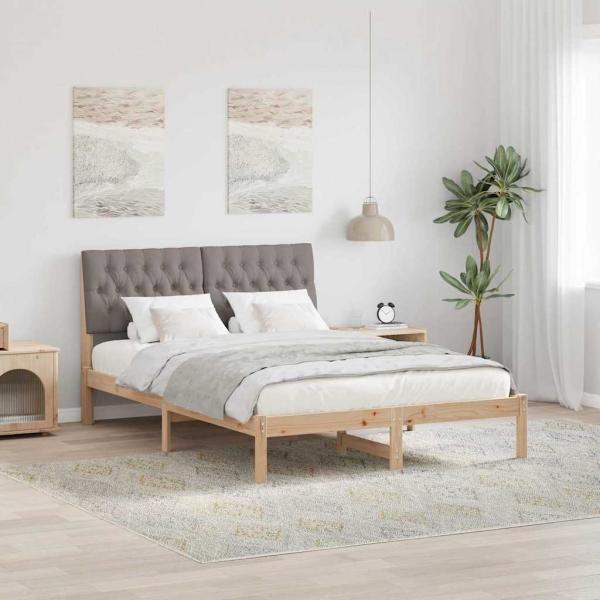 ARDEBO.de - Bettgestell mit gepolstertem Kopfteil Braun 160 x 200 cm
