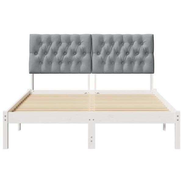 Bettgestell mit gepolstertem Kopfteil Weiß 160 x 200 cm