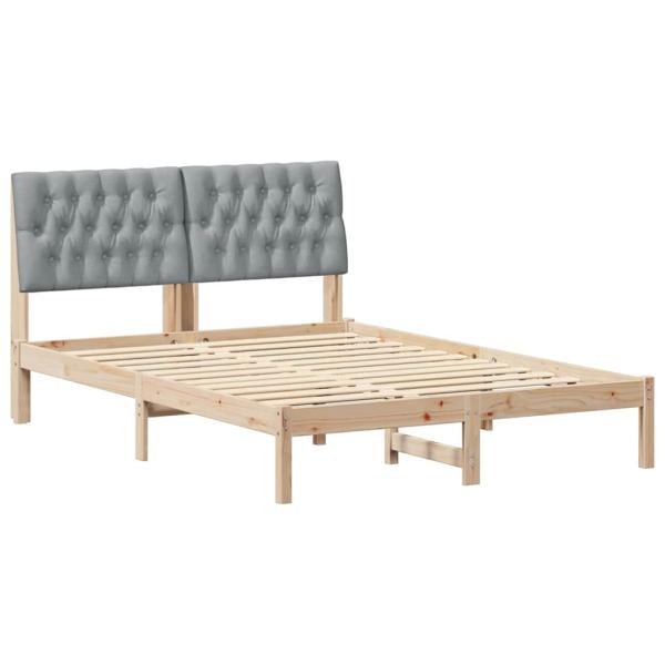 Bettgestell mit gepolstertem Kopfteil Braun 150 x 200 cm