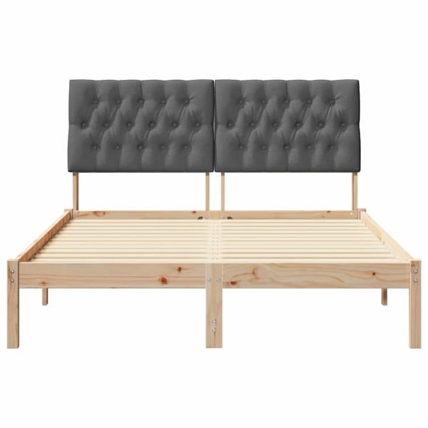 Bettgestell mit gepolstertem Kopfteil Braun 150 x 200 cm
