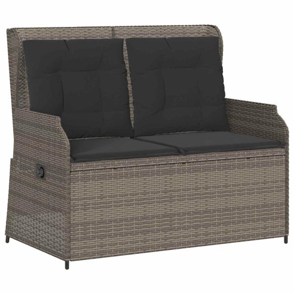 Gartenbank Grau Poly-Rattan