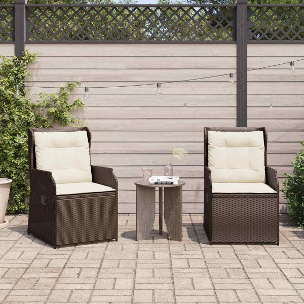 ARDEBO.de - Gartenbank 2 stk. Braun Poly-Rattan
