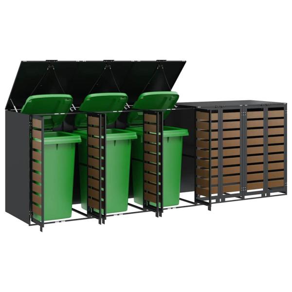 Mülltonnenbox für 5 Behälter Stahl Anthrazit
