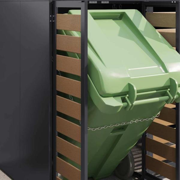 Mülltonnenbox für 2 Behälter Stahl Anthrazit