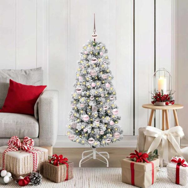 ARDEBO.de - Künstlicher klappbarer Weihnachtsbaum Grün und Weiß 120 cm