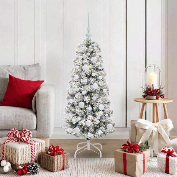 ARDEBO.de - Künstlicher klappbarer Weihnachtsbaum Grün und Weiß 120 cm
