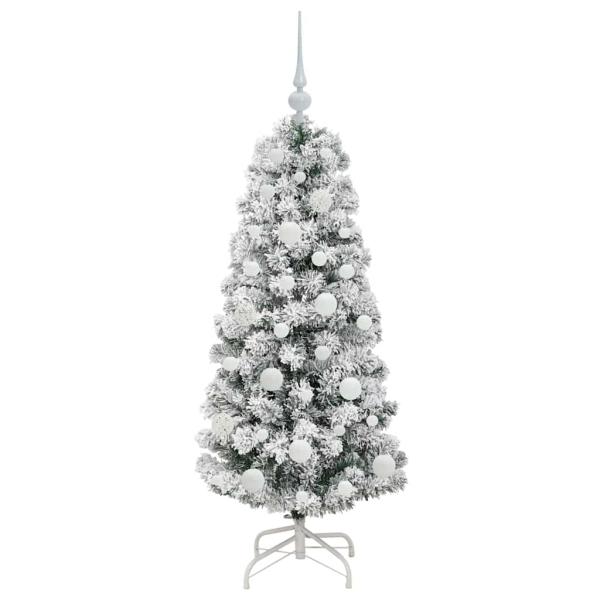 Künstlicher klappbarer Weihnachtsbaum Grün und Weiß 120 cm