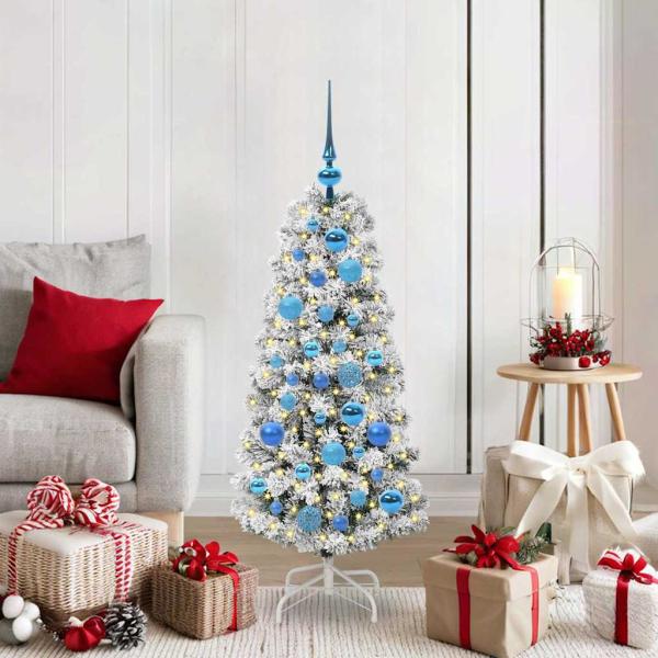 ARDEBO.de - Künstlicher klappbarer Weihnachtsbaum Grün und Weiß 120 cm