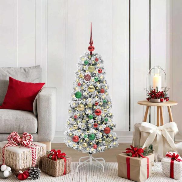 ARDEBO.de - Künstlicher klappbarer Weihnachtsbaum Grün und Weiß 120 cm