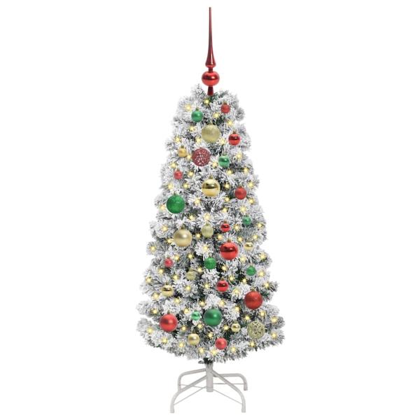 Künstlicher klappbarer Weihnachtsbaum Grün und Weiß 120 cm