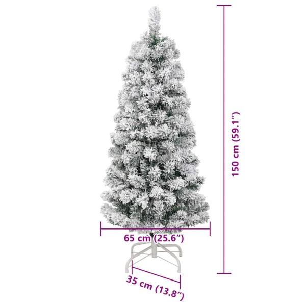 Künstlicher klappbarer Weihnachtsbaum Grün und Weiß 150 cm