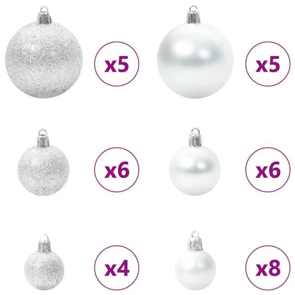 Künstlicher klappbarer Weihnachtsbaum Grün und Weiß 150 cm
