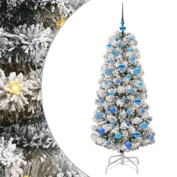 Künstlicher klappbarer Weihnachtsbaum Grün und Weiß 150 cm