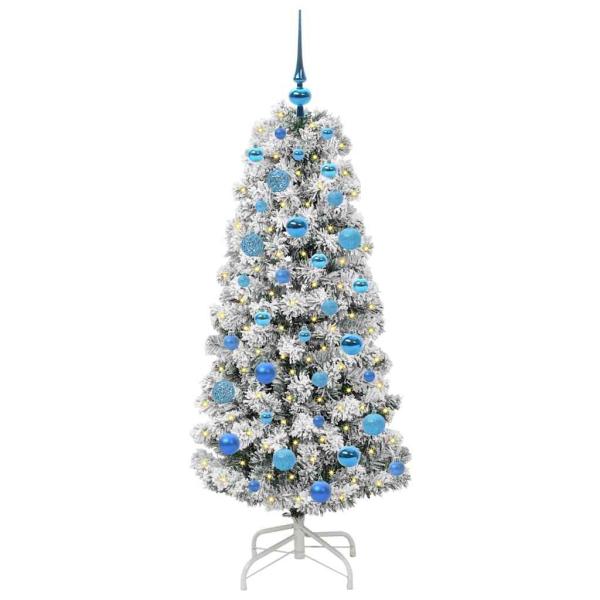Künstlicher klappbarer Weihnachtsbaum Grün und Weiß 150 cm