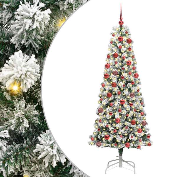 Künstlicher klappbarer Weihnachtsbaum Grün und Weiß 180 cm