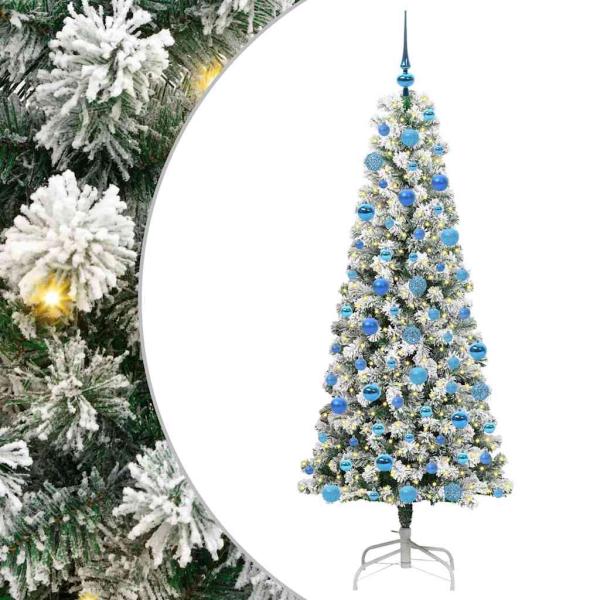 Künstlicher klappbarer Weihnachtsbaum Grün und Weiß 180 cm