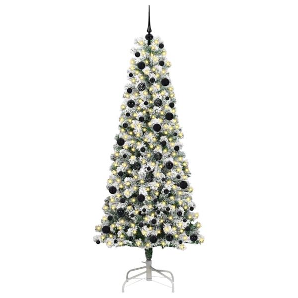 Künstlicher klappbarer Weihnachtsbaum Grün und Weiß 240 cm