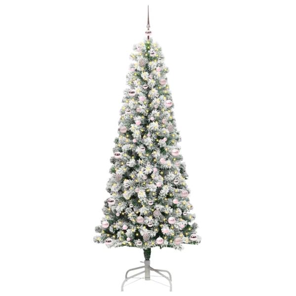 Künstlicher klappbarer Weihnachtsbaum Grün und Weiß 240 cm